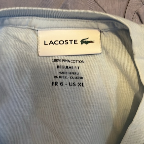 🐊 Lot of 2 Lacoste shirts size 6 (XL) EUC - Picture 3 of 3